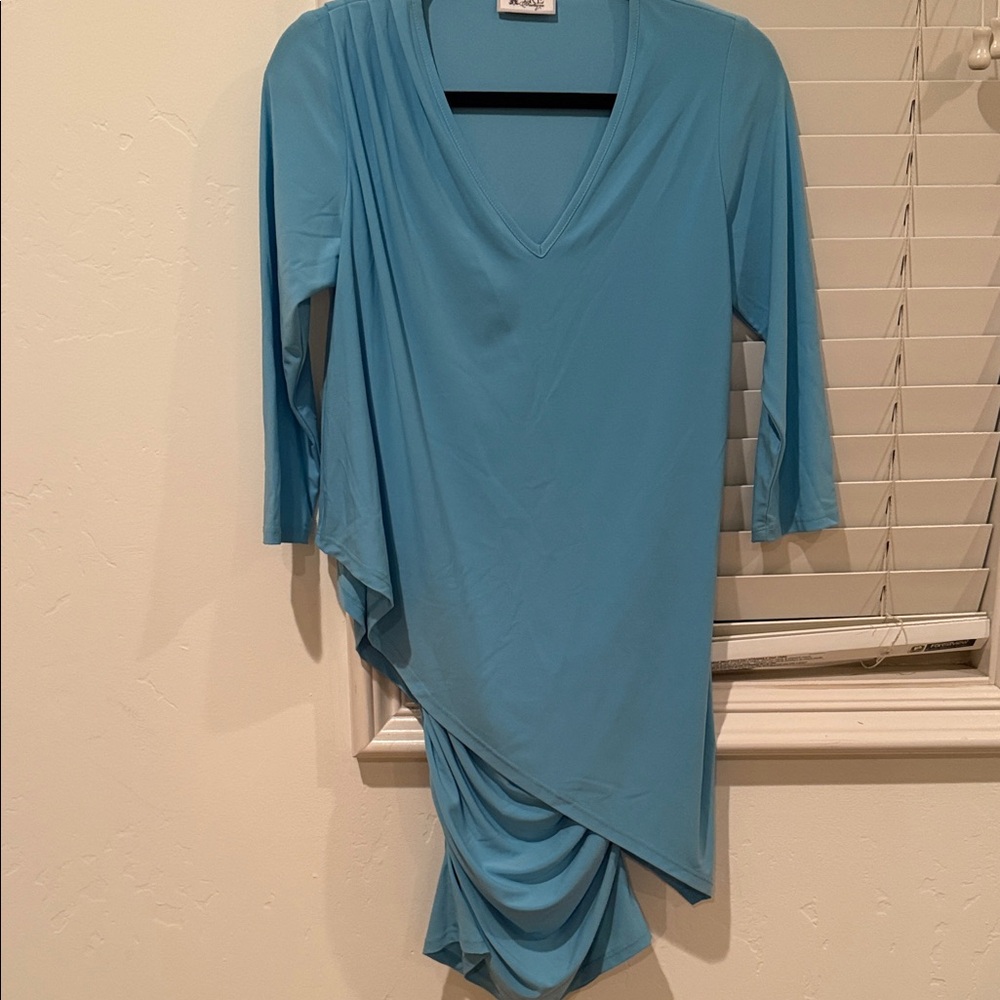 Chic Asymmetrical Blue Dress